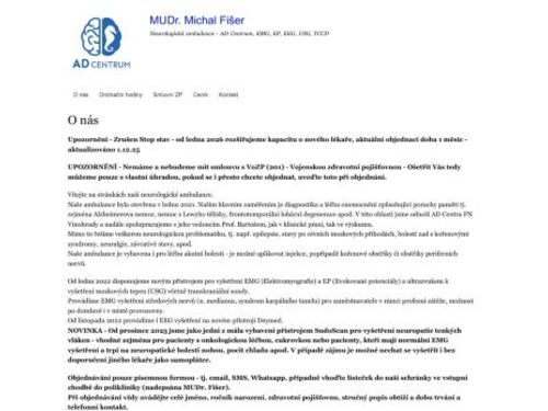 Neurologická ambulance - AD centrum - MUDr. Michal Fišer