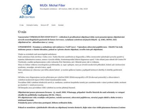 Neurologická ambulance - AD centrum - MUDr. Michal Fišer