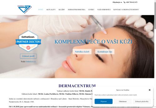 Zobrazit webové stránky Dermacentrum Brandýs nad Labem-Stará Boleslav - MUDr. Radek Pavlíček, MUDr. Simona Dudková