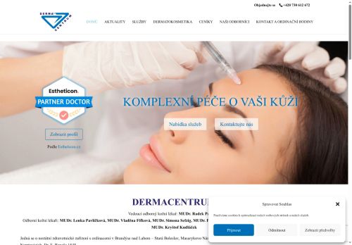 Zobrazit webové stránky Dermacentrum Brandýs nad Labem-Stará Boleslav - MUDr. Radek Pavlíček, MUDr. Simona Dudková