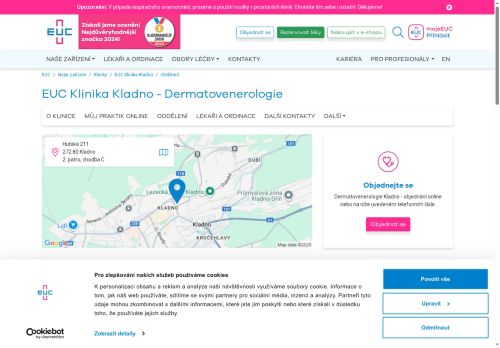 Zobrazit webové stránky Dermatovenerologie - EUC Klinika Kladno