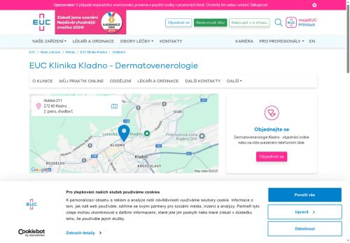 Zobrazit webové stránky Dermatovenerologie - EUC Klinika Kladno