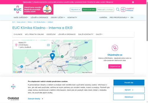 Zobrazit webové stránky Interna a EKG - EUC Klinika Kladno