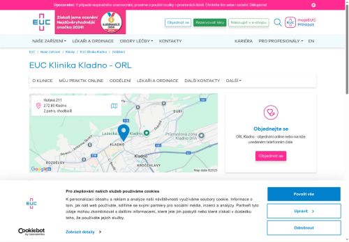 Zobrazit webové stránky ORL - EUC Klinika Kladno