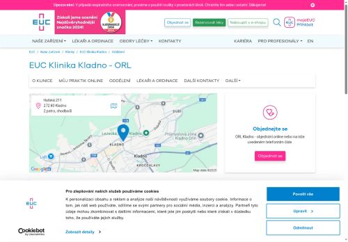 Zobrazit webové stránky ORL - EUC Klinika Kladno