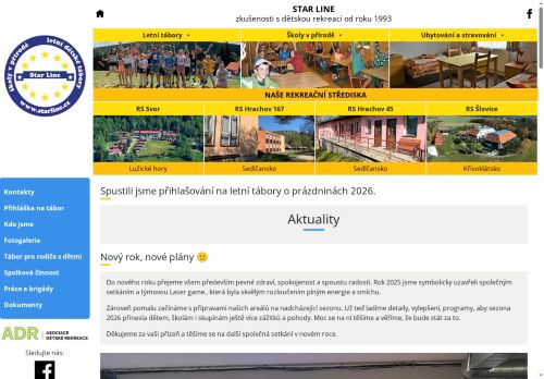 Webové stránky Cestovní kancelář Star Line, s.r.o., Hřebečníky