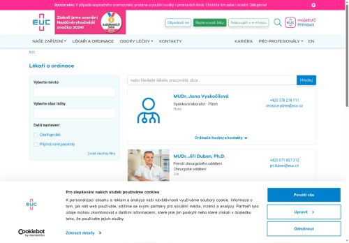 Zobrazit webové stránky Pediatrie - EUC Klinika Kladno - MUDr. Martina Spaziererová
