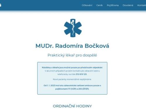 Praktický lékař pro dospělé - MUDr. Radomíra Bočková