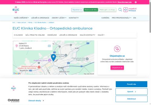 Zobrazit webové stránky Ortopedická ambulance - EUC Klinika Kladno