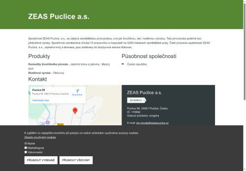 Webové stránky ZKS AGRO ZAHOŘANY s.r.o., Zahořany