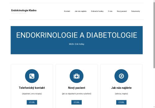 Zobrazit webové stránky Endokrinologie a diabetologická ambulance - I. Všeobecná poliklinika Kladno - MUDr. Erik Hollay