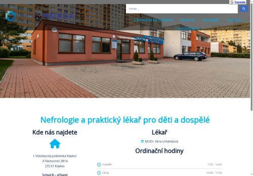 Zobrazit webové stránky Praktický lékař pro děti a dorost, nefrologie - I. Všeobecná poliklinika Kladno - MUDr. Věra Urbánková