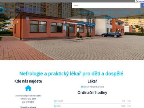 Praktický lékař pro děti a dorost, nefrologie - I. Všeobecná poliklinika Kladno - MUDr. Věra Urbánková
