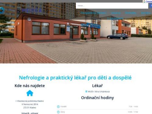 Praktický lékař pro děti a dorost, nefrologie - I. Všeobecná poliklinika Kladno - MUDr. Věra Urbánková