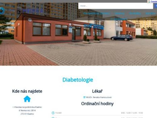 Diabetologie - I. Všeobecná poliklinika Kladno - MUDr. Renáta Hamouzová