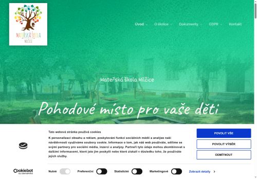 Webové stránky Mateřská škola Milčice, Milčice