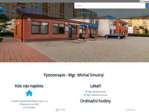 Fyzioterapie - I. Všeobecná poliklinika Kladno - Mgr. Michal Smutný