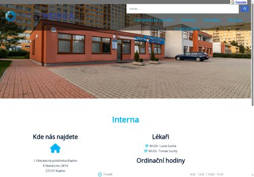 Zobrazit webové stránky Interní a gastroenterologická ambulance - I. Všeobecná poliklinika Kladno - MUDr. Lucie Suchá, MUDr. Suchý