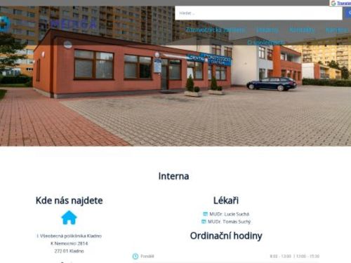 Interní a gastroenterologická ambulance - I. Všeobecná poliklinika Kladno - MUDr. Lucie Suchá, MUDr. Suchý