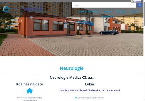 Zobrazit webové stránky Neurologie - I. Všeobecná poliklinika Kladno - MUDr. Helena Hyclová