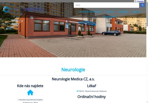 Zobrazit webové stránky Neurologie - I. Všeobecná poliklinika Kladno - MUDr. Helena Hyclová