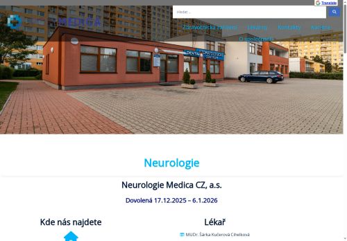 Zobrazit webové stránky Neurologie - I. Všeobecná poliklinika Kladno - MUDr. Markéta Volfová