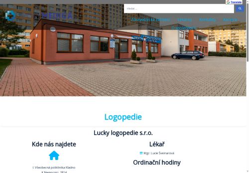 Zobrazit webové stránky Lucky logopedie s.r.o - I. Všeobecná poliklinika Kladno - Mgr. Lucie Šveinarová