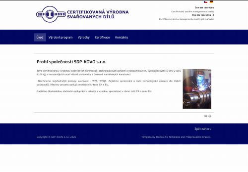 SDP - KOVO s.r.o. nabízí práci na pozici Svářeč v obci Plzeň