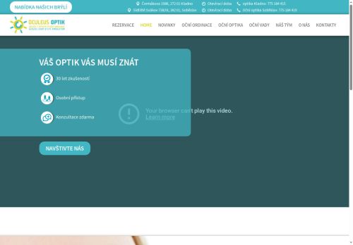 Zobrazit webové stránky Oculeus oční ordinace a optika - I. Všeobecná poliklinika Kladno - MUDr. Jana Kühnelová-Popovská