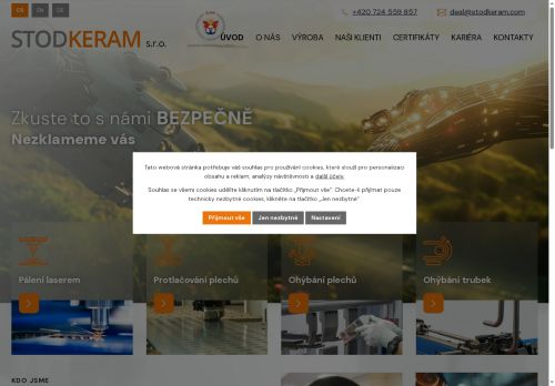 Webové stránky STODKERAM s.r.o., Holýšov