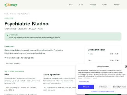 Psychiatrická ambulance Clinterap - I. Všeobecná poliklinika Kladno