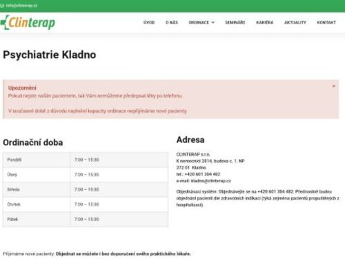 Psychiatrická ambulance Clinterap - I. Všeobecná poliklinika Kladno