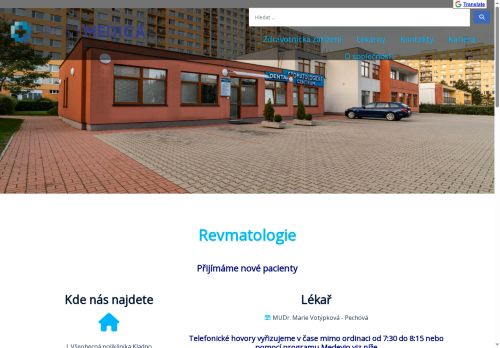 Zobrazit webové stránky Revmatologie - I. Všeobecná poliklinika Kladno - MUDr. Marie Votýpková-Pechová