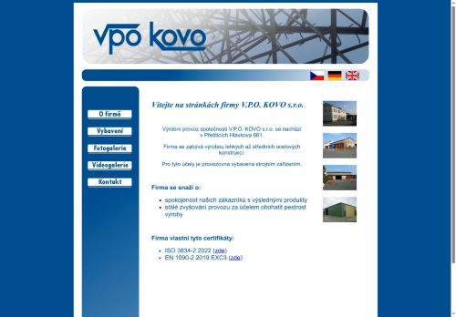 V.P.O. KOVO s. r. o. nabízí práci na pozici Pomocné práce v kovovýrobě - dělení materiálu v obci Přeštice