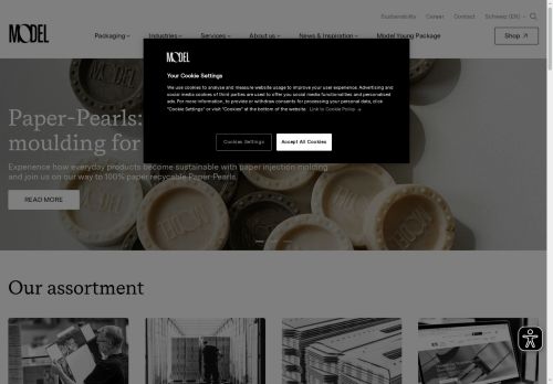 Webové stránky Model Obaly a.s., Nymburk