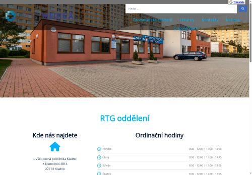 Zobrazit webové stránky RTG oddělení - I. Všeobecná poliklinika Kladno