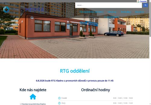 Zobrazit webové stránky RTG oddělení - I. Všeobecná poliklinika Kladno