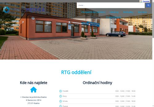 Zobrazit webové stránky RTG oddělení - I. Všeobecná poliklinika Kladno