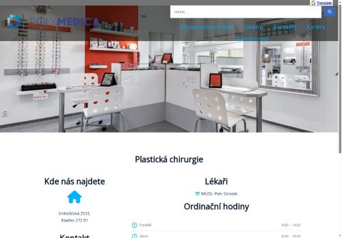Zobrazit webové stránky Plastická chirurgie - Poliklinika Kladno (ul. Unhošťská) - MUDr. Petr Sirotek