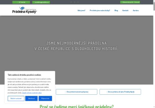 Webové stránky Prádelna Kyselý, a.s., Vlašim