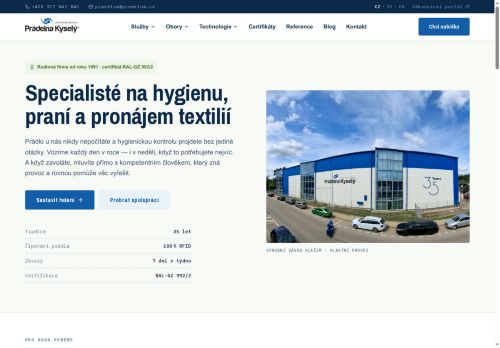 Zobrazit webové stránky Prádelna Kyselý, a.s.