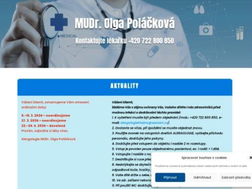 Alergologie, imunologie, pediatrie - Poliklinika Kladno (ul. Unhošťská) - MUDr. Olga Poláčková