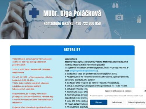 Alergologie, imunologie, pediatrie - Poliklinika Kladno (ul. Unhošťská) - MUDr. Olga Poláčková