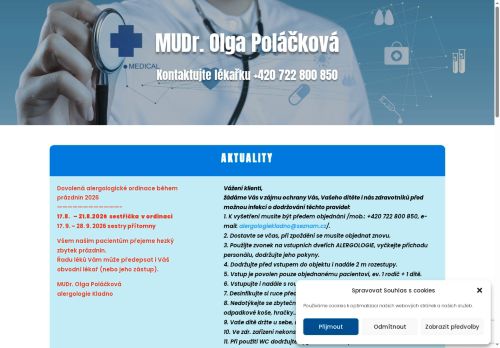 Zobrazit webové stránky Alergologie, imunologie, pediatrie - Poliklinika Kladno (ul. Unhošťská) - MUDr. Olga Poláčková