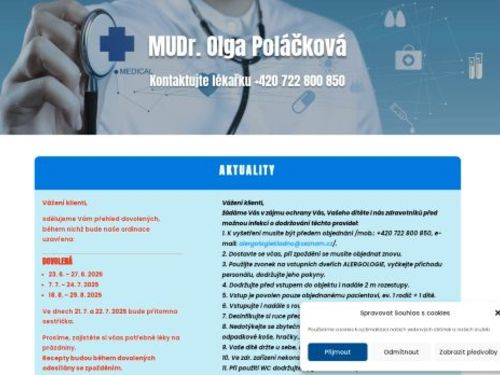 Alergologie, imunologie, pediatrie - Poliklinika Kladno (ul. Unhošťská) - MUDr. Olga Poláčková