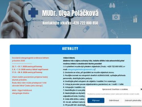 Alergologie, imunologie, pediatrie - Poliklinika Kladno (ul. Unhošťská) - MUDr. Olga Poláčková