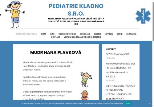 Zobrazit webové stránky Praktický lékař pro děti a dorost - Poliklinika Kladno (ul. Unhošťská) - MUDr. Hana Plavková