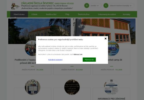 Webové stránky Základní škola Škvorec, okres Praha - východ, Škvorec