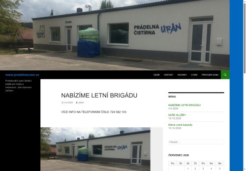 Webové stránky Prádelna čistírna URAN s.r.o., Příbram