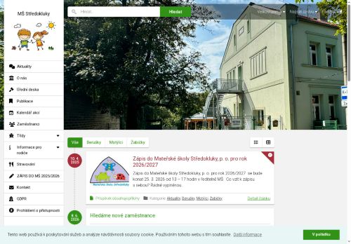 Webové stránky Mateřská škola Středokluky, příspěvková organizace, Středokluky